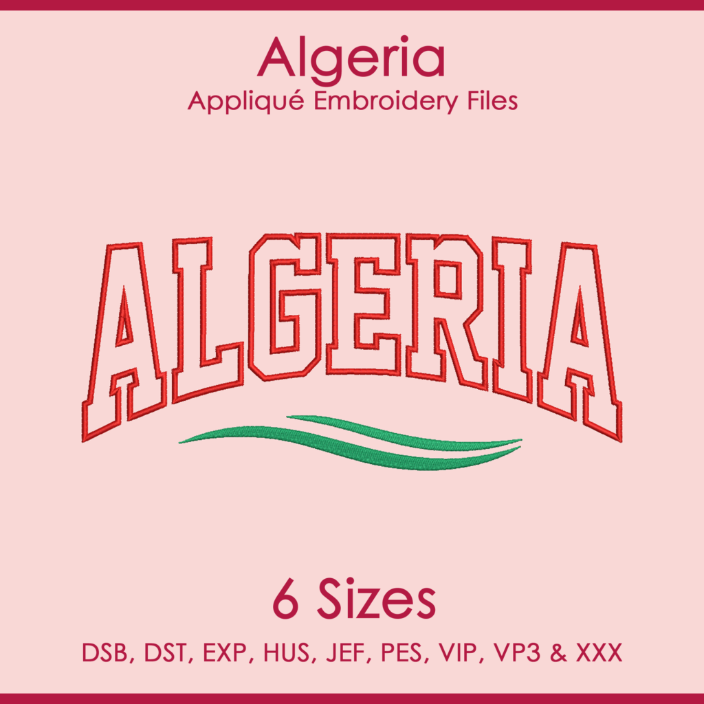 Algeria FIFA Football Applique Embroidery Files