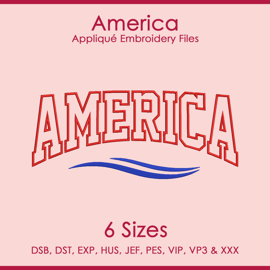 America FIFA Football Applique Embroidery Files