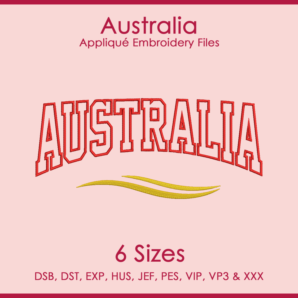 Australia FIFA Football Applique Embroidery Files