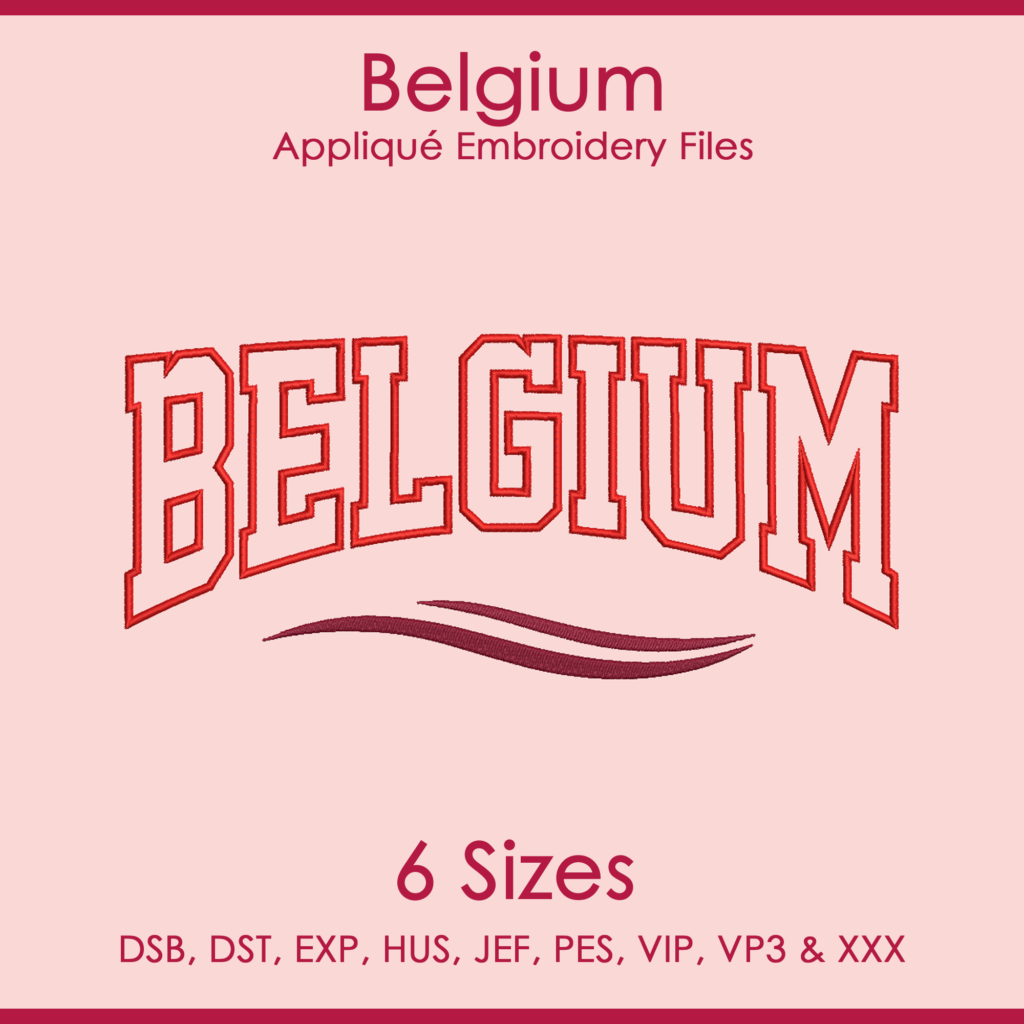 Belgium FIFA Football Applique Embroidery Files
