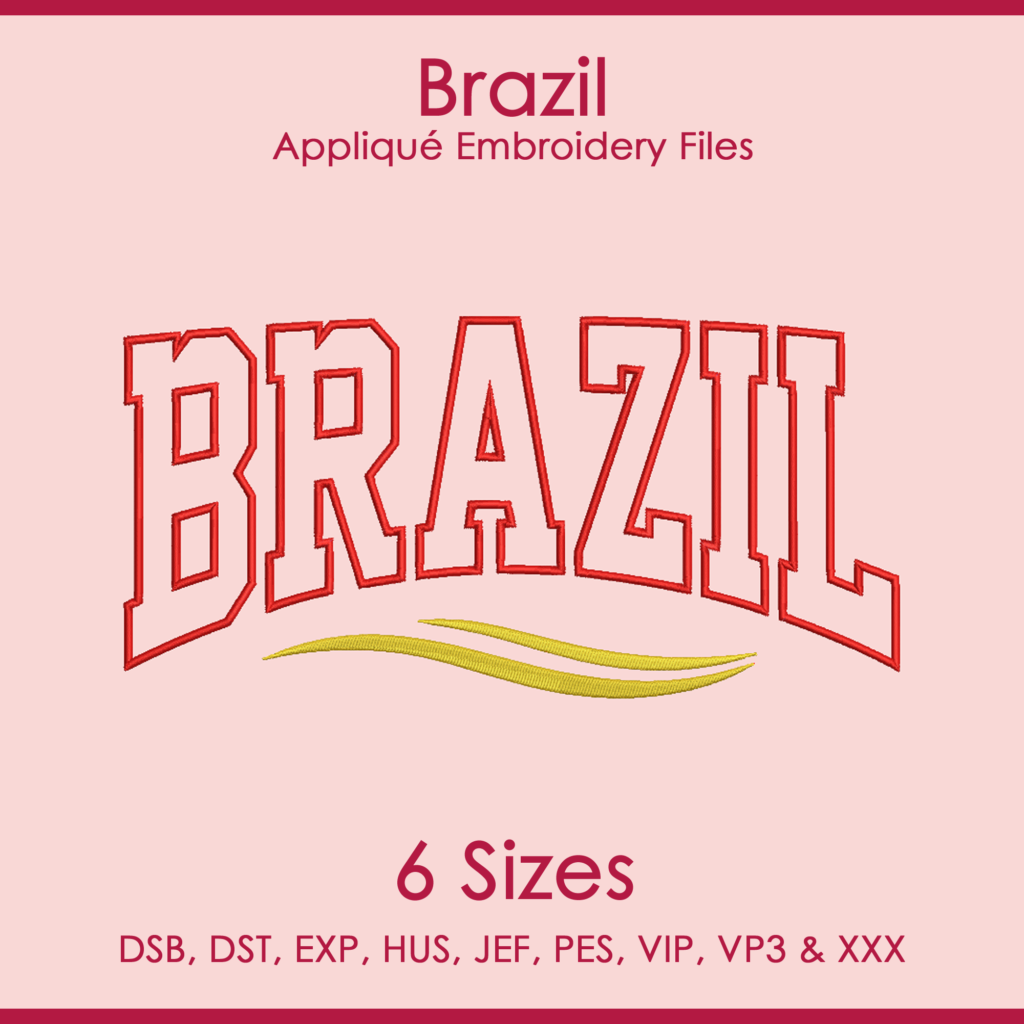 Brazil FIFA Football Applique Embroidery Files