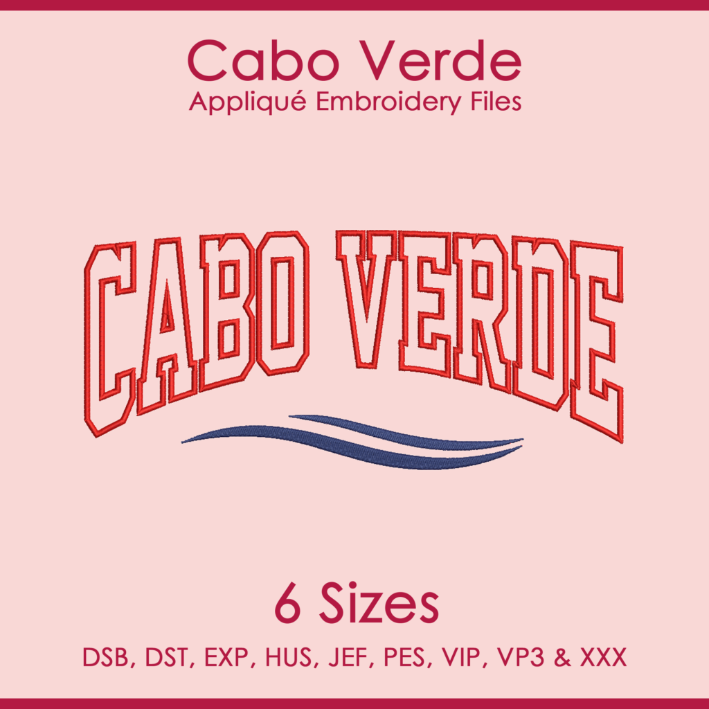 Cabo Verde FIFA Football Applique Embroidery Files