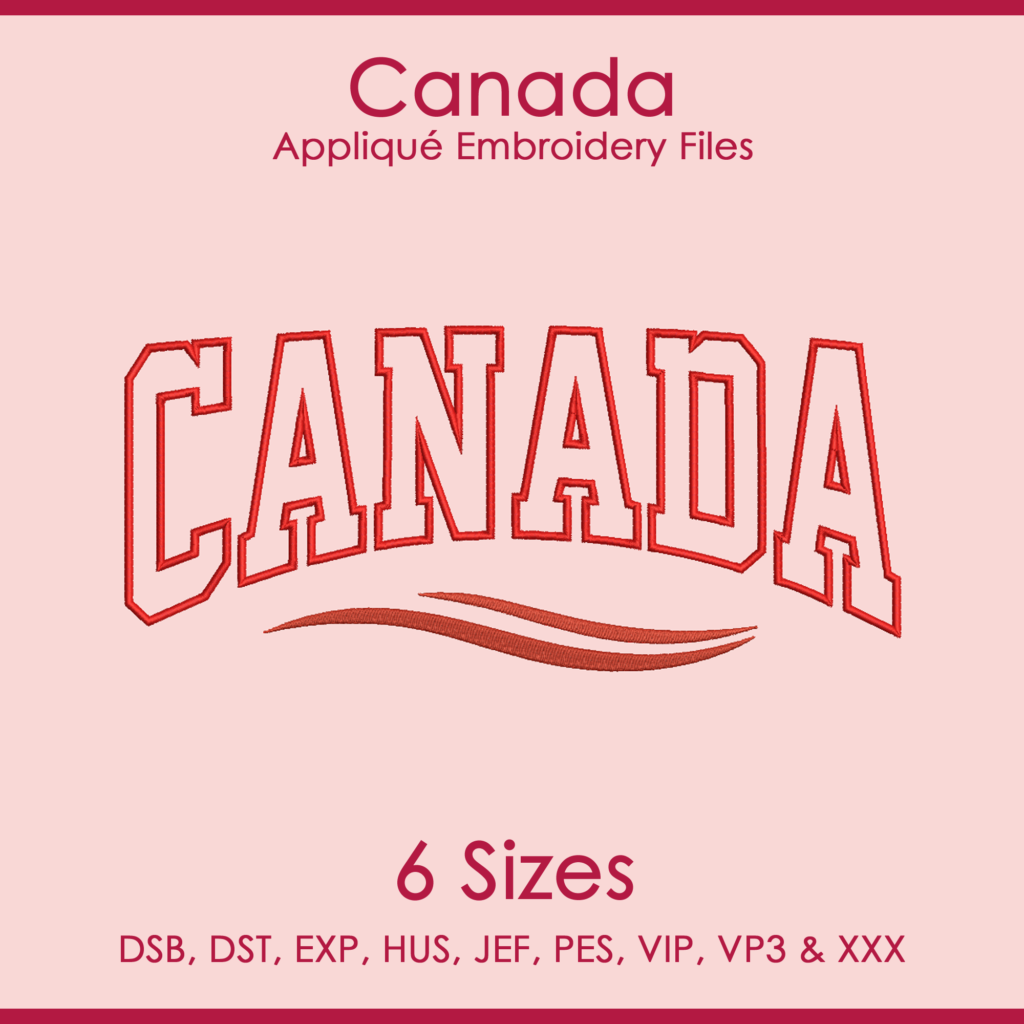 Canada FIFA Football Applique Embroidery Files