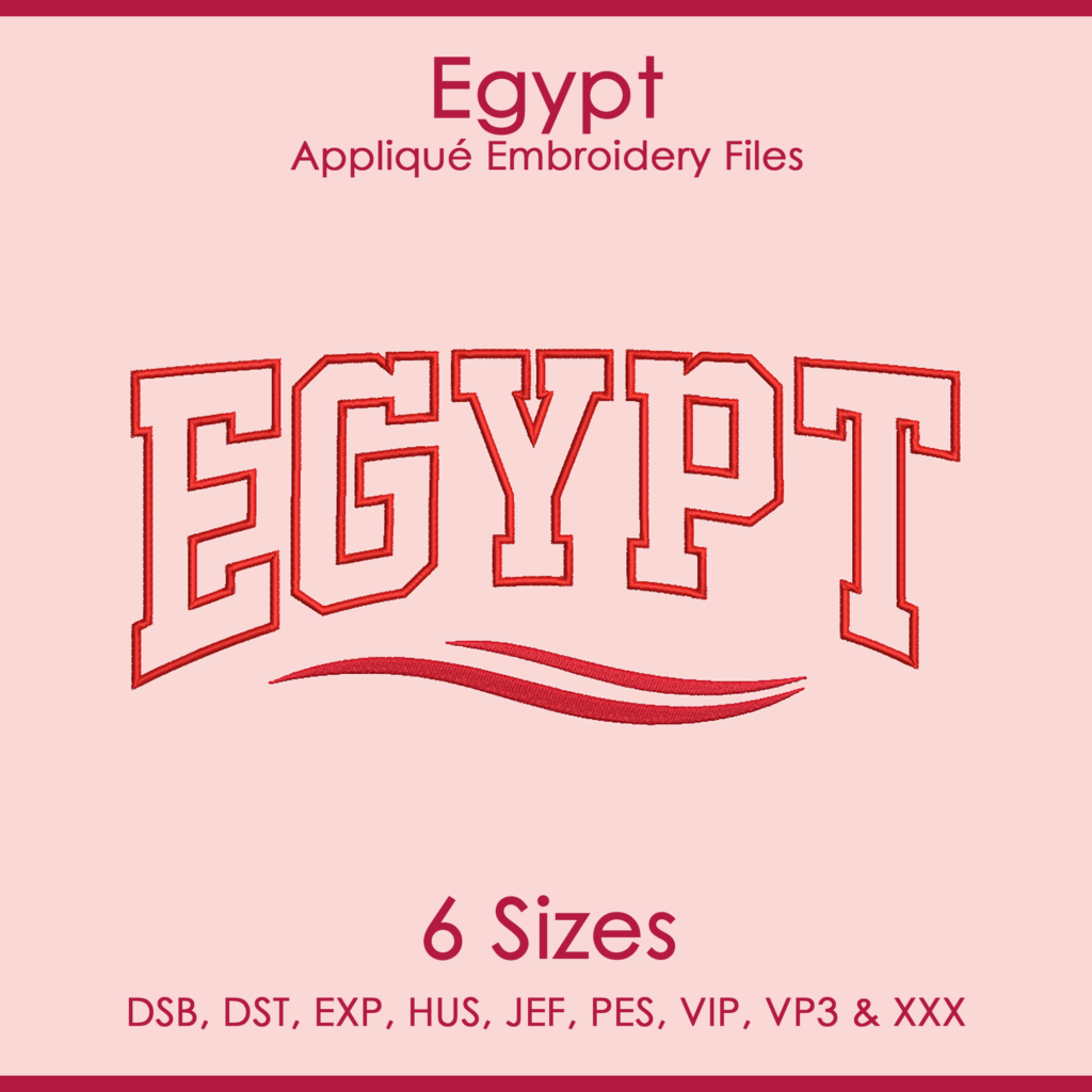 Egypt FIFA Football Applique Embroidery Files