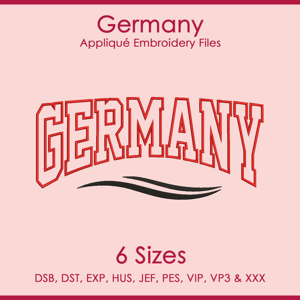 Germany FIFA Football Applique Embroidery Files