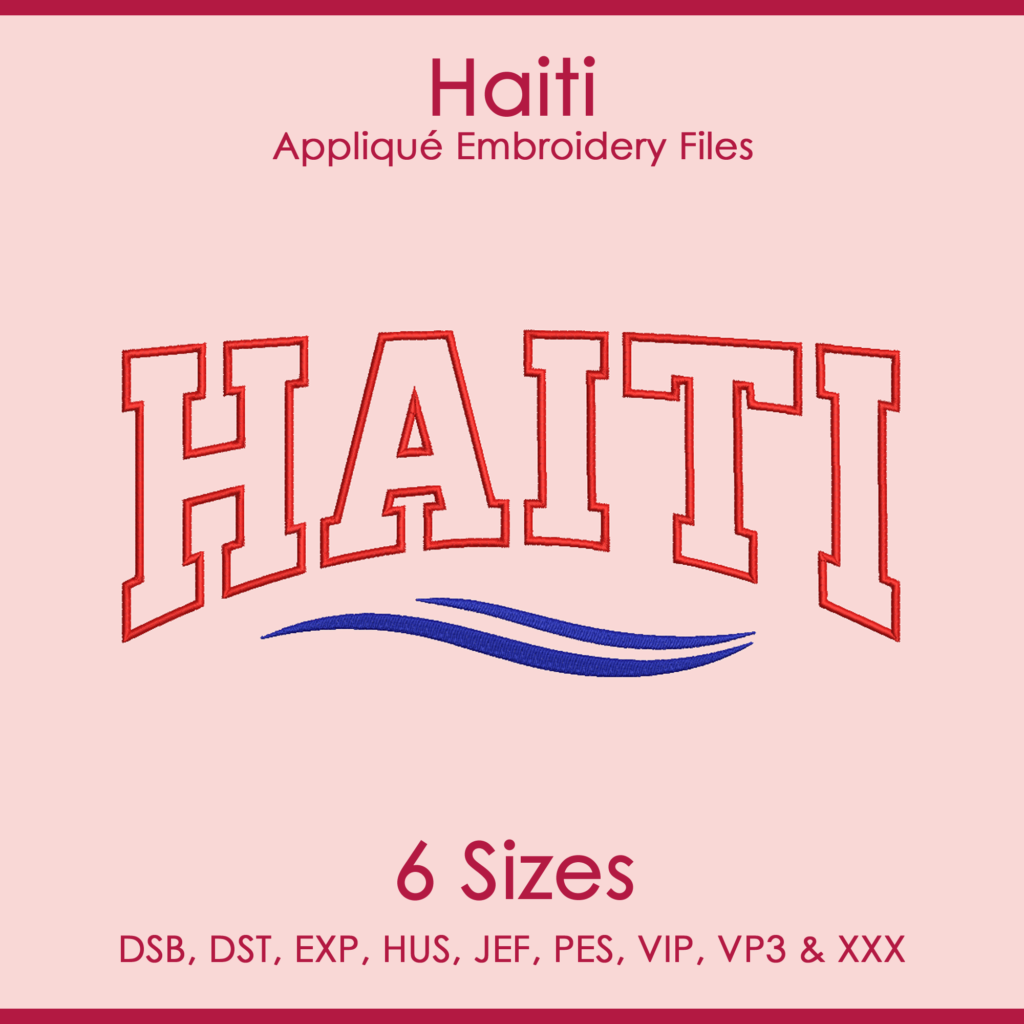 Haiti FIFA Football Applique Embroidery Files