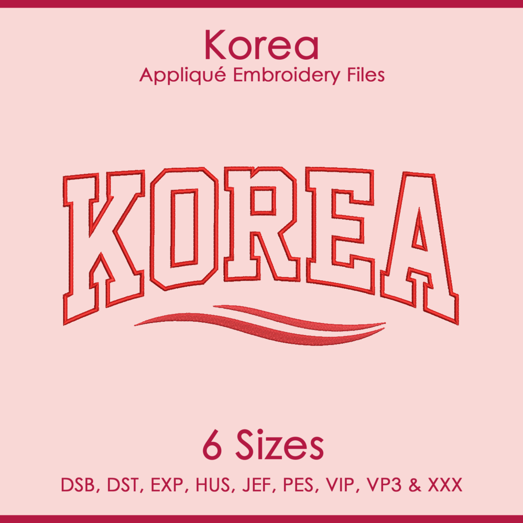 Korea FIFA Football Applique Embroidery Files