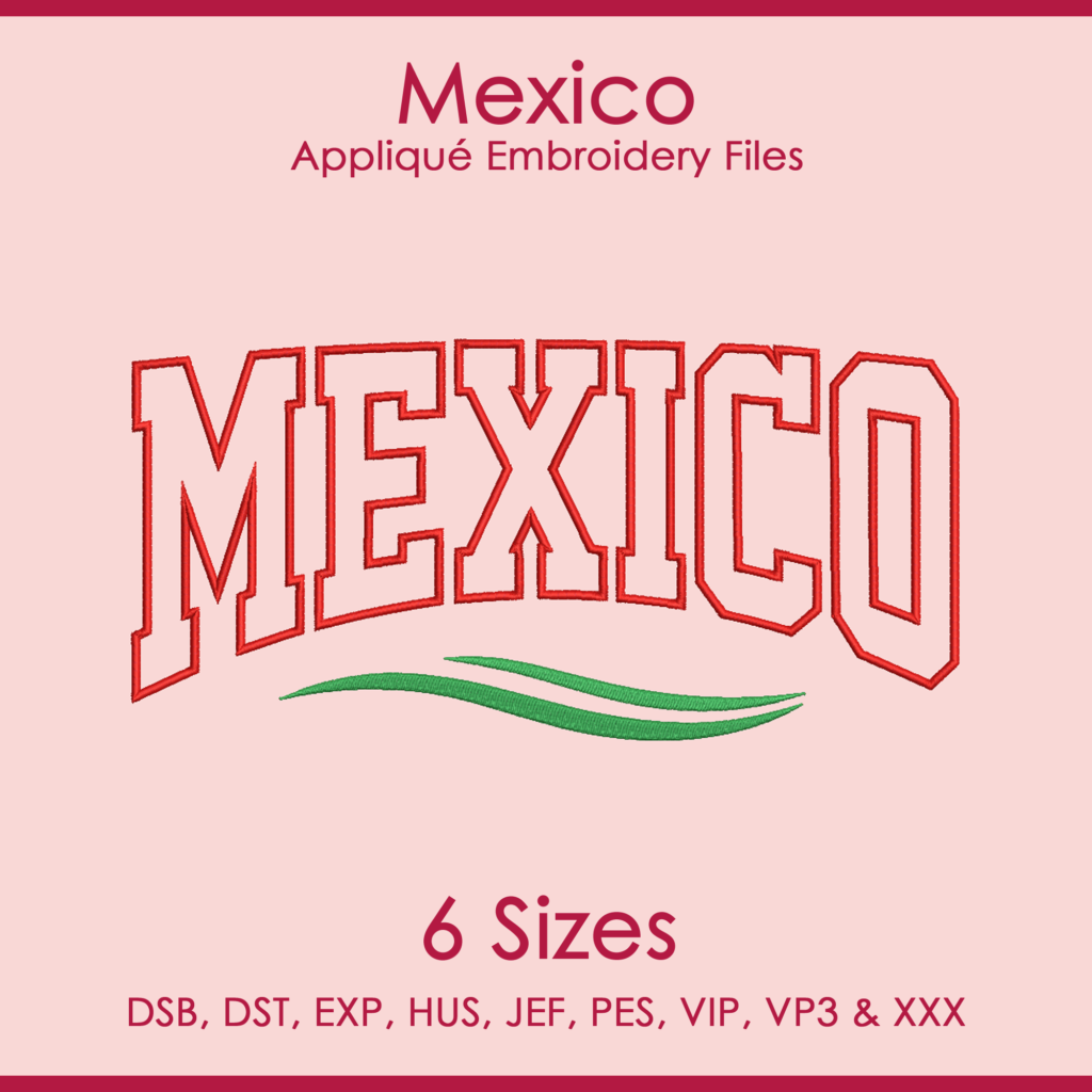 Mexico FIFA Football Applique Embroidery Files