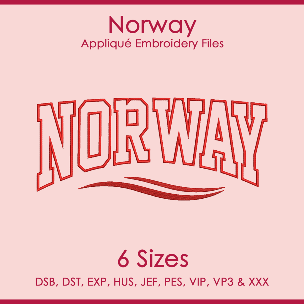 Norway FIFA Football Applique Embroidery Files