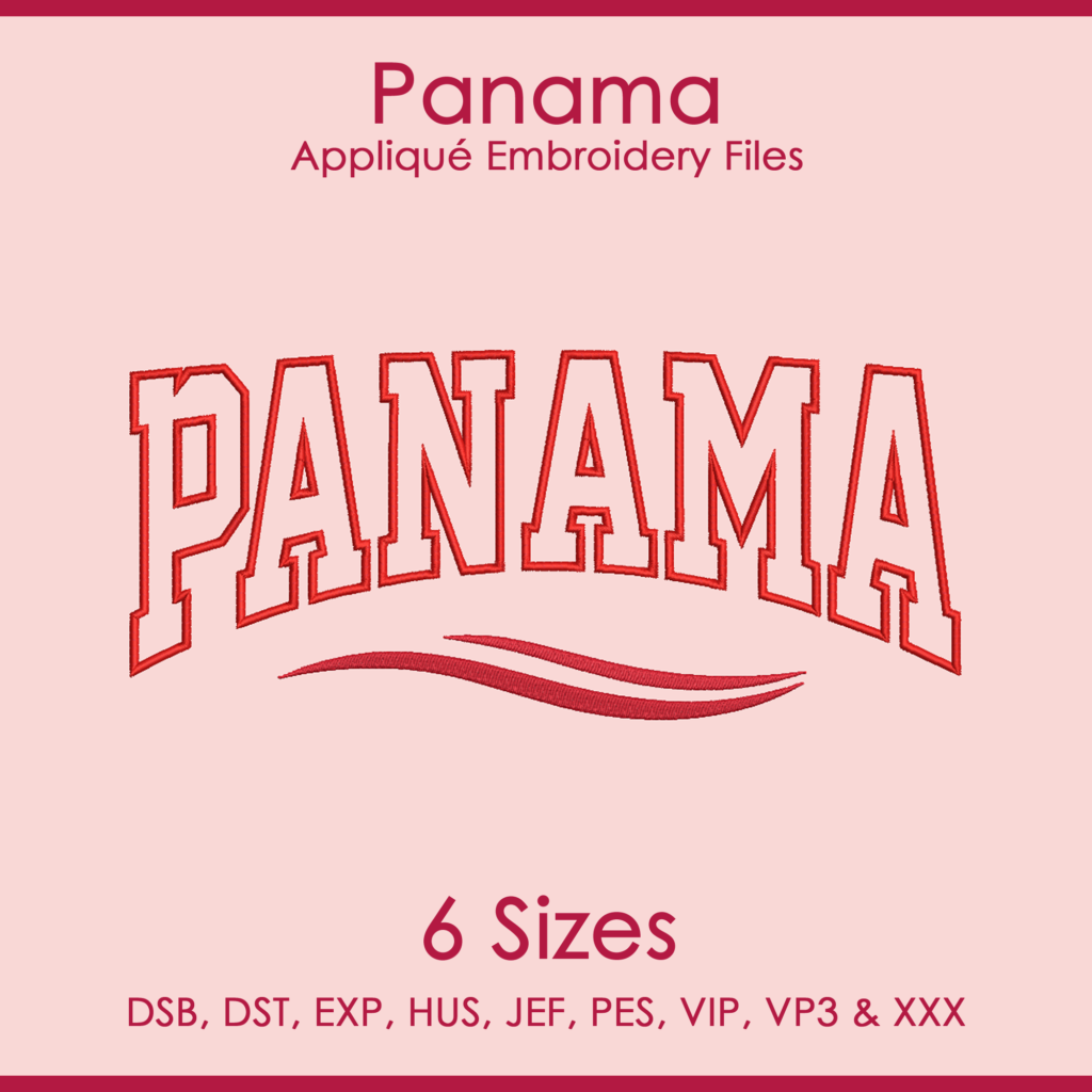 Panama FIFA Football Applique Embroidery Files