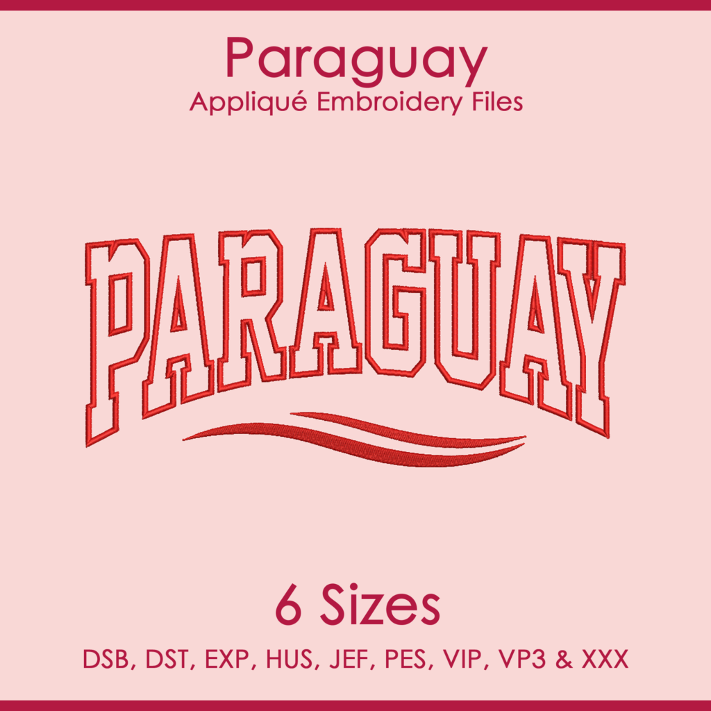 Paraguay FIFA Football Applique Embroidery Files