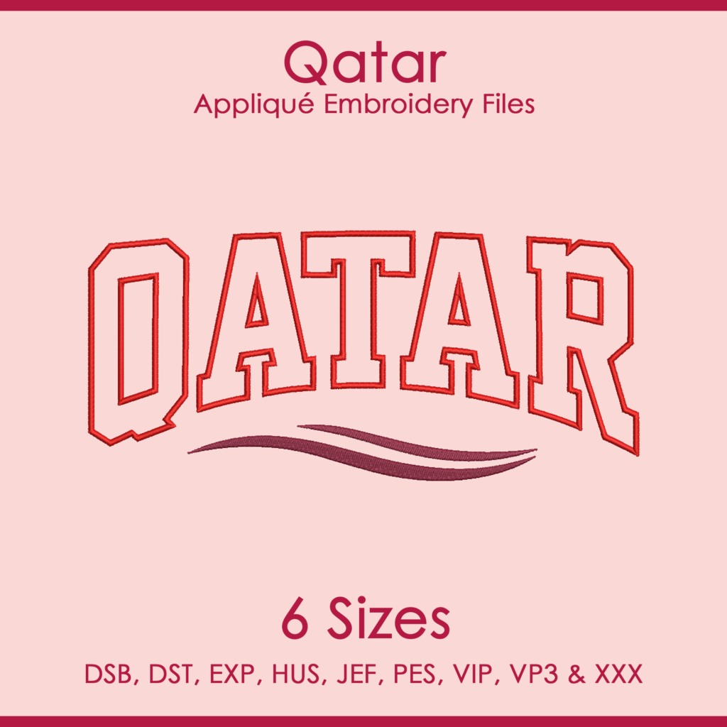 Qatar FIFA Football Applique Embroidery Files