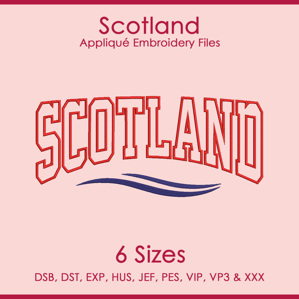 Scotland FIFA Football Applique Embroidery Files