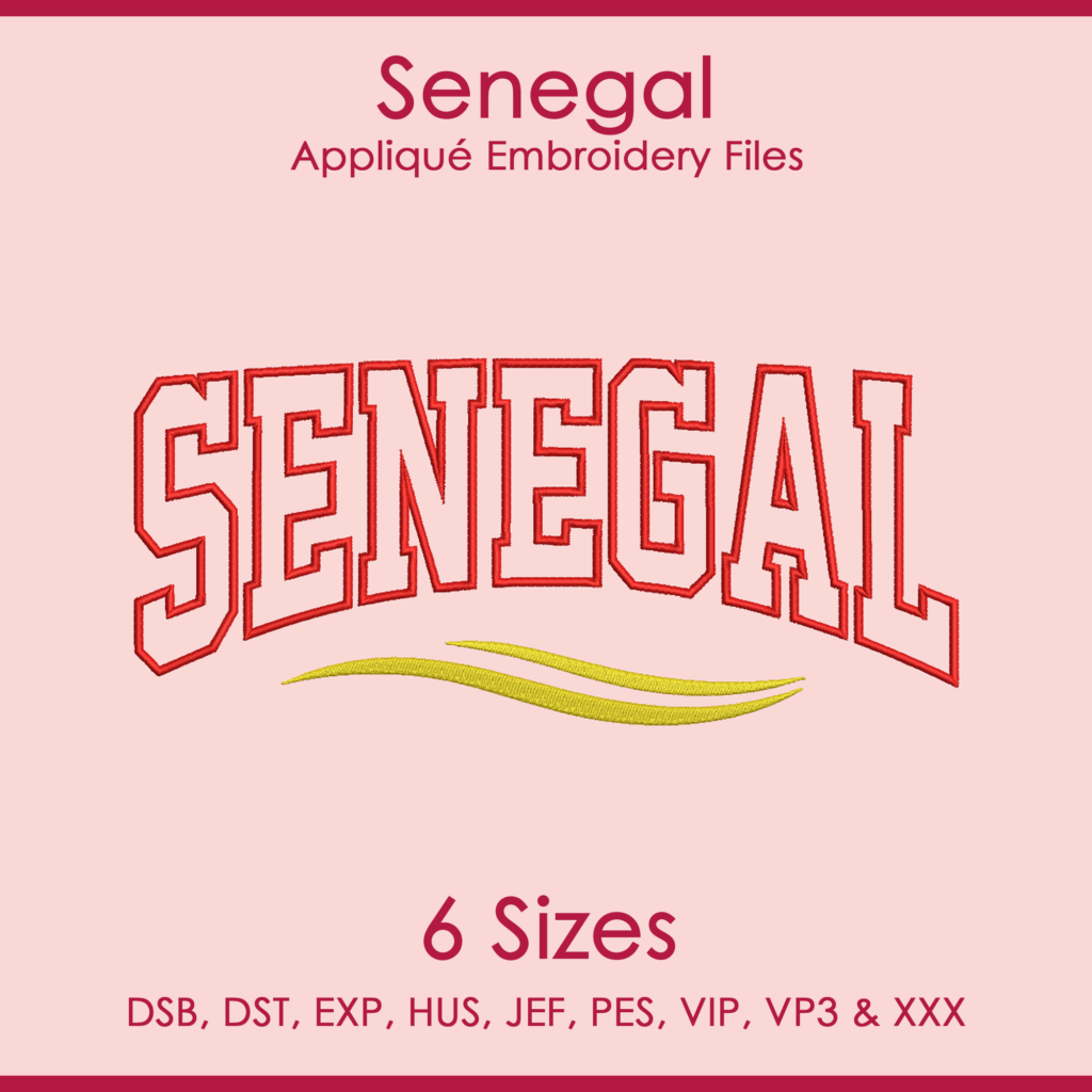 Senegal FIFA Football Applique Embroidery Files