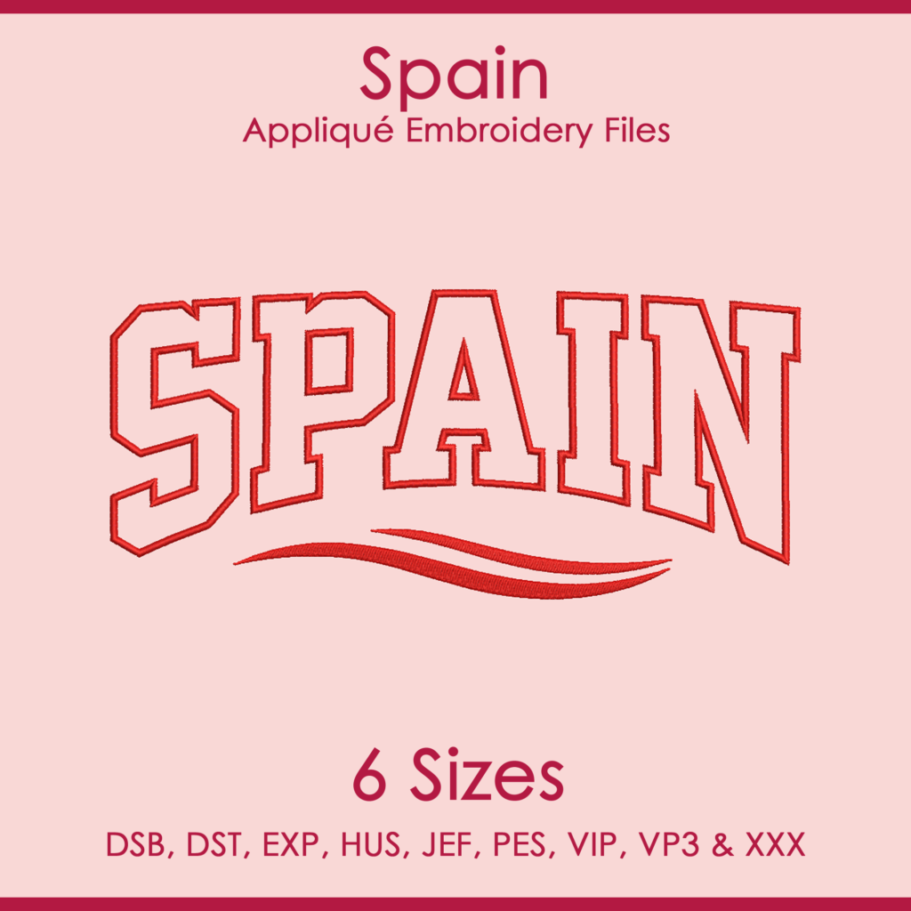 Spain FIFA Football Applique Embroidery Files