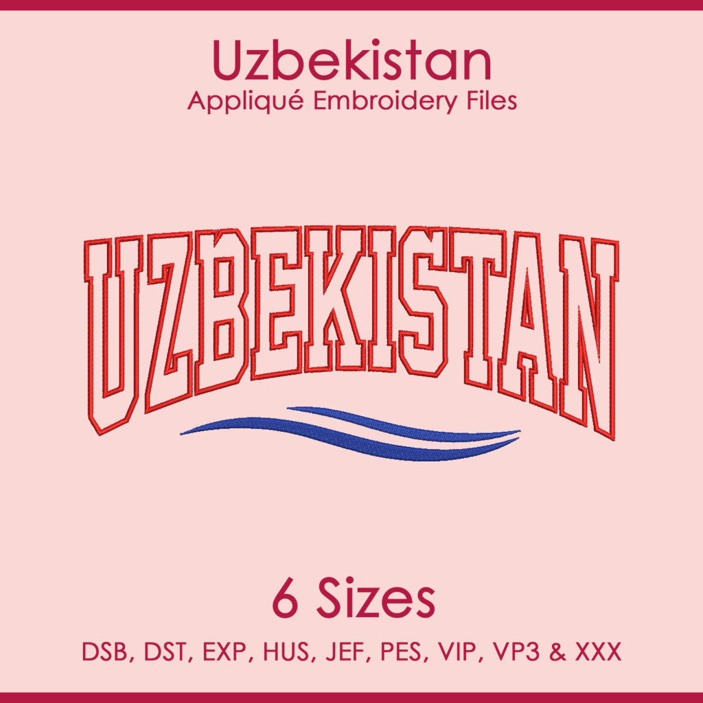 Uzbekistan FIFA Football Applique Embroidery Files